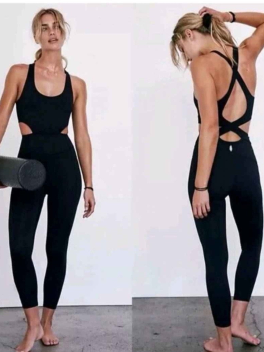 Free People Movement Cross Back Cutout Jumpsuit - XS